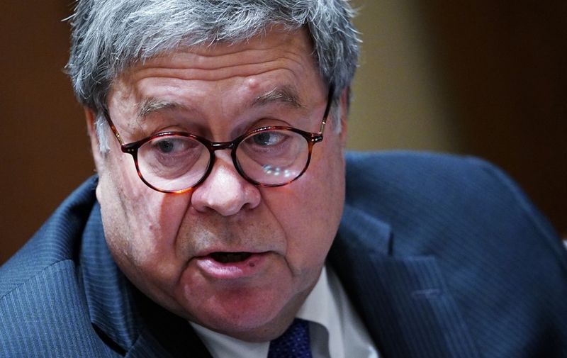 US Attorney General Bill Barr speaks during a discussion with state attorneys general on protection from social media abuses in the Cabinet Room of the White House in Washington, DC on September 23, 2020. (Photo by MANDEL NGAN / AFP)