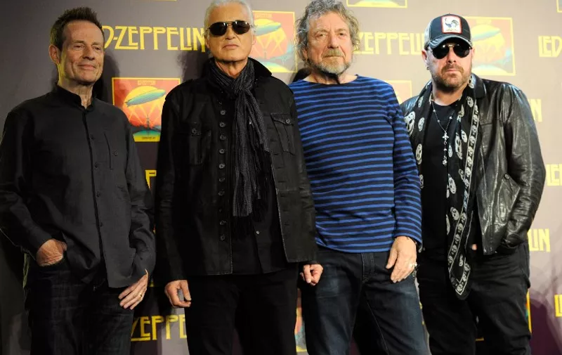 NEW YORK, NY - OCTOBER 09: John Paul Jones, Jimmy Page, Robert Plant and Jason Bonham attend Led Zeppelin Celebration Day Press Conference on October 9, 2012 in New York City.   Kevin Mazur/Getty Images/AFP