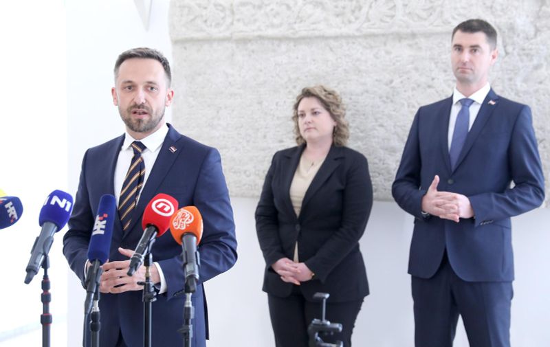 29.04.2022., Zagreb - Nakon glasovanja u Saboru novi ministri odrzali su konferenciju za medije. Photo: Patrik Macek/PIXSELL