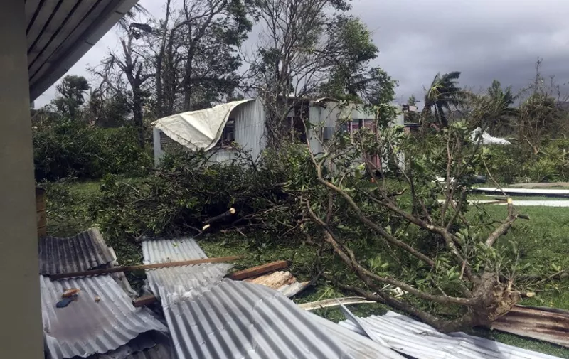 This handout photo taken by Naziah Ali of MaiLife Magazine on February 21, 2016 shows the remains of a house and toppled branches in the town of Ba, after it was destroyed by severe tropical cyclone Winston, the only category five storm system to ever hit Fiji. Fiji began a massive clean-up on February 21 after the most powerful cyclone in its history battered the Pacific island nation, killing at least one person and leaving a trail of destruction.  AFP PHOTO / NAZIAH ALI / MAILIFE MAGAZINE 
 ----EDITORS NOTE ----RESTRICTED TO EDITORIAL USE MANDATORY CREDIT " AFP PHOTO / NAZIAH ALI / MAILIFE MAGAZINE " NO MARKETING NO ADVERTISING CAMPAIGNS - DISTRIBUTED AS A SERVICE TO CLIENTS - NO ARCHIVES / AFP / MAILIFE MAGAZINE / NAZIAH ALI