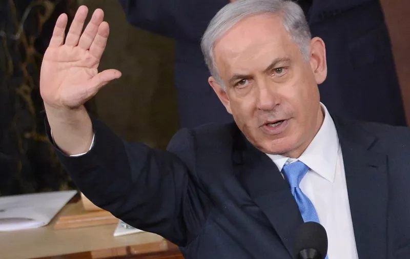 (FILES) &#8211; A file picture taken on March 3, 2015 shows Israel&#8217;s Prime Minister Benjamin Netanyahu waves following his address to a joint session of the US Congress at the US Capitol in Washington, DC. Netanyahu on Sunday again denounced the agreement between Tehran and world powers as a &#8220;bad deal&#8221; that &#8220;endangers&#8221; Israel and [&hellip;]