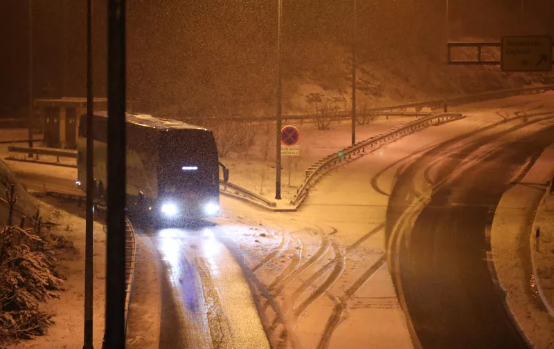 26.02.2023., Zagvozd - Snijeg tijekom noci na podrucju Zagvozda gdje su prometnice prohdne.  Photo: Ivo Cagalj/PIXSELL