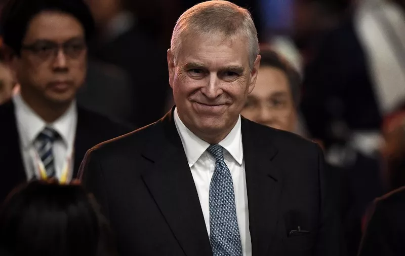 Britain's Prince Andrew, Duke of York leaves after speaking at the ASEAN Business and Investment Summit in Bangkok on November 3, 2019, on the sidelines of the 35th Association of Southeast Asian Nations (ASEAN) Summit. (Photo by Lillian SUWANRUMPHA / AFP)