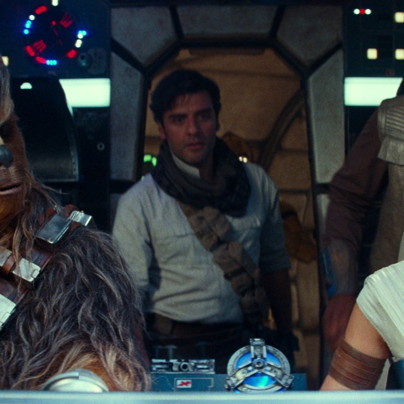 Chewbacca (Joonas Suotamo), Poe (Oscar Isaac), Rey (Daisy Ridley) and Finn (John Boyega) take on the enemy one last time in <em>Star Wars: The Rise of Skywalker</em>.