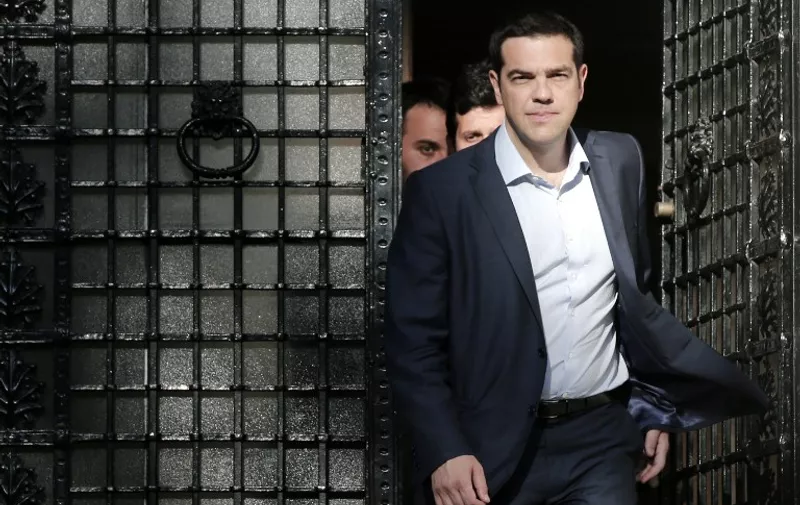Meeting under the Prime Minister at Maximos Mansion, after the withdrawal of the IMF from the negotiations in Brussels. on Friday June 12, 2015. Alexis Tsipras exits Maximos mansion