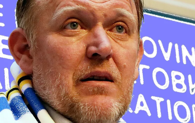 SARAJEVO, Jan. 6, 2018 Robert Prosinecki reacts during a press conference in Sarajevo Jan. 6, 2018. Former Real Madrid and Barcelona player Robert Prosinecki was named as the head coach of Bosnia and Herzegovina&#8217;s national team on Thursday., Image: 359419789, License: Rights-managed, Restrictions: , Model Release: no, Credit line: Profimedia, Zuma Press &#8211; News