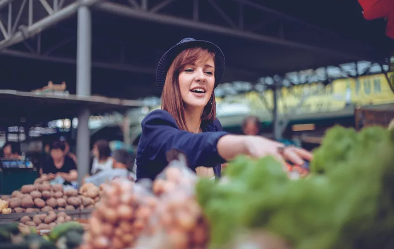 Young Female Looking For Some Vegetables At Market Place; Shutterstock ID 301672643