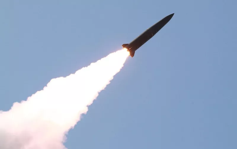 This May 9, 2019 picture released from North Korea's official Korean Central News Agency (KCNA) on May 10, 2019 shows a rocket firing during the strike drill of defence units of the Korean People's Army (KPA) in the forefront area and on the western front of North Korea. (Photo by KCNA VIA KNS / various sources / AFP) / South Korea OUT / ---EDITORS NOTE--- RESTRICTED TO EDITORIAL USE - MANDATORY CREDIT "AFP PHOTO/KCNA VIA KNS" - NO MARKETING NO ADVERTISING CAMPAIGNS - DISTRIBUTED AS A SERVICE TO CLIENTS / THIS PICTURE WAS MADE AVAILABLE BY A THIRD PARTY. AFP CAN NOT INDEPENDENTLY VERIFY THE AUTHENTICITY, LOCATION, DATE AND CONTENT OF THIS IMAGE --- /