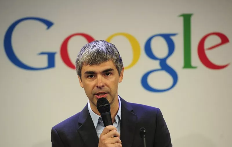 Google CEO Larry Page holds a press annoucement at Google headquarters in New York on May 21, 2012. Google announced that it will allocate 22,000 square feet of its New York headquarters to CornellNYC Tech university, free of charge for five years and six month or until the university completes its campus in New York.     AFP PHOTO/Emmanuel Dunand
