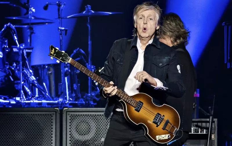 On November 30th 2018 Sir Paul McCartney played Copenhagen's Royal Arena as part of his Freshen Up Tour. The former Beatle has announced that this is a farewell tour of sorts and most critics agreed that he went out with a bang. (Photo by Torben Christensen / Ritzau Scanpix / Ritzau Scanpix via AFP)