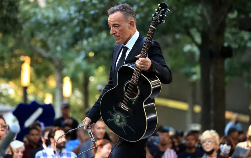 Bruce Springsteen performs during the annual 9/11 Commemoration Ceremony at the National 9/11 Memorial and Museum on September 11, 2021 in New York. (Photo by Chip Somodevilla / POOL / AFP)