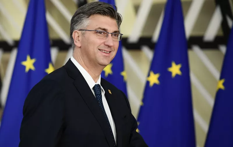 Croatia's Prime Minister Andrej Plenkovic arrives for a special meeting of the European Council to endorse the draft Brexit withdrawal agreement and to approve the draft political declaration on future EU-UK relations on November 25, 2018 in Brussels. (Photo by Philippe LOPEZ / AFP)