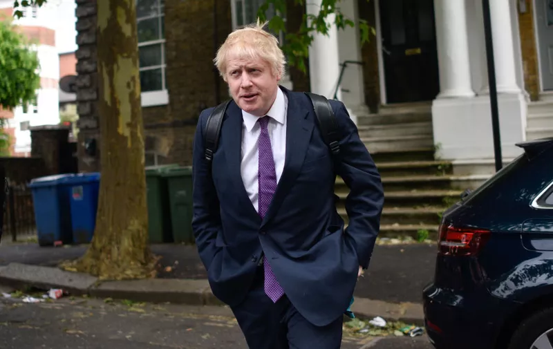 LONDON, ENGLAND - MAY 27: Boris Johnson leaves the home of his girlfriend Carrie Symonds on May 27, 2019 in London, England. Mr Johnson is in the running for leader of the Conservative party following the announcement of Prime Minister Theresa May's resignation. (Photo by Peter Summers/Getty Images)