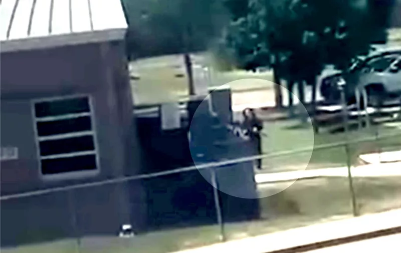 Eye-witness video footage which appears to capture the moment 18-year-old shooter Salvador Ramos approaches the school and enters the building carrying what appears to be an automatic weapon and kills 14 students and a teacher at Robb Elementary School in Uvalde, Texas. What sound like gunfire can be heard on the footage going off in the background. The video was shared on an "open" Facebook page by Elsa G Ruiz who captioned the video footage: "What my girls just sent me this is at Robb. Prayers for the kids and staff."
Salvador Ramos who killed 14 students and a teacher at Robb Elementary School, Uvalde, Texas, USA - 24 May 2022,Image: 694219799, License: Rights-managed, Restrictions: Rex Features Ltd. do not claim any Copyright or License of the attached image, Model Release: no, Credit line: Profimedia