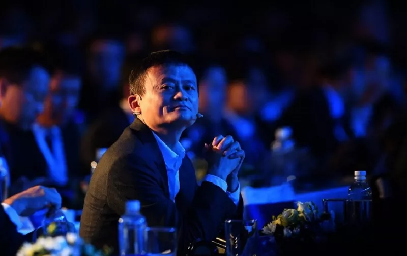 Jack Ma, Chinese billionaire and Chairman of Alibaba, attends a forum on E-payment, the Vietnam E-Payment Forum, in Hanoi on November 6, 2017. / AFP PHOTO / HOANG DINH NAM