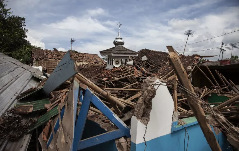 The view of Sukamaju village after hit by M 5.6 earthquake in Cianjur, West Java province, on Wednesday, November 23, 2022. The M 5.6 earthquake shook some areas in Cianjur city, on Monday, Nov 21, which was felt in the capital city of Jakarta, and other areas such as Tangerang, Bekasi, Bogor, and Depok, caused at least more than 250 fatalities, and hundreds others were injured, as well as damaging buildings and infrastructure. (Photo by Aditya Irawan/NurPhoto) (Photo by Aditya Irawan / NurPhoto / NurPhoto via AFP)