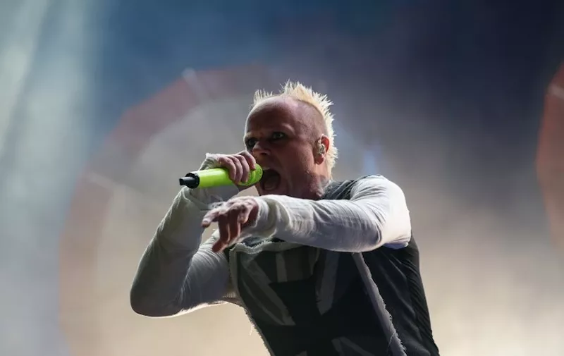 (FILES) In this file photo taken on August 09, 2015 Keith Flint of The Prodigy, performs at the 10th annual Incheon Pentaport Rock Festival in Incheon, west of Seoul on Ausust 9, 2015. - Keith Flint from British band The Prodigy has died at the age of 49, it was reported on March 4, 2019. (Photo by ED JONES / AFP)