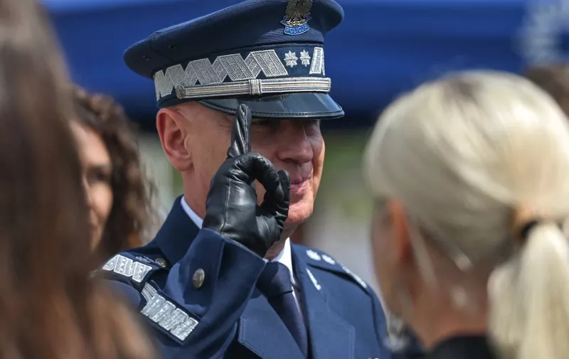Police Commander in Chief, Inspector General of Polish Police, Jaroslaw Szymczyk, during the celebration of the Police Day in Podkarpackie Voivodeship (Subcarpathia Province) held in Rzeszow.
On Wednesday, July 27, 2022, in Rzeszow, Podkarpackie Voivodeship, Poland. (Photo by Artur Widak/NurPhoto) (Photo by Artur Widak / NurPhoto / NurPhoto via AFP)