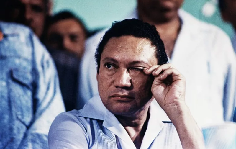 (FILES) This file photo taken on March 07, 1988 shows Panama's general Manuel Antonio Noriega attending an anti-US meeting in Panama city.
Manuel Antonio Noriega, who took power in Panama in 1983 and was ousted by US forces in 1989, died late Monday, May 29, 2017 in Panama City, a government official said. He was 83. Noriega was in a hospital recovering from a brain tumor operation. The announcement was made by government communications secretary Manuel Dominguez.
 / AFP PHOTO / GUILLERMO ENDARA