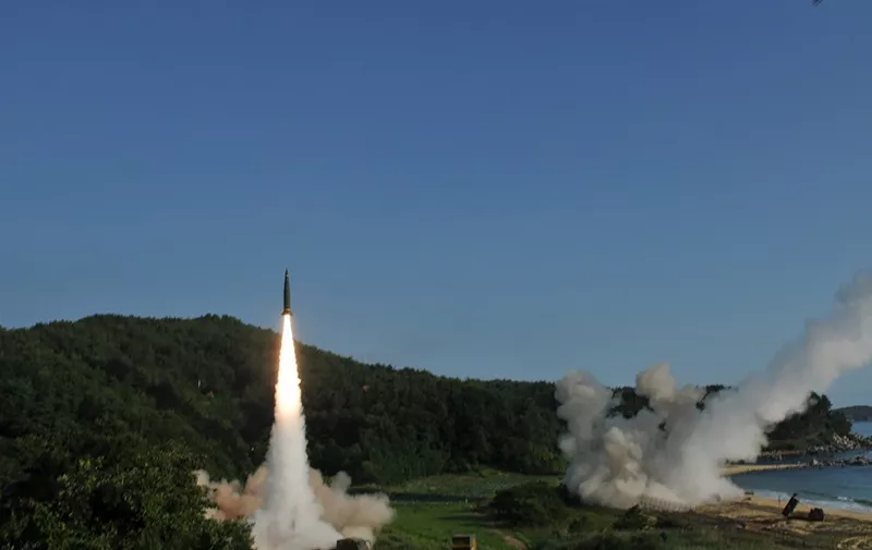 Handout photo shows Aa M270 Multiple Launch Rocket System assigned to the 210th Field Artillery Brigade, 2nd Republic of Korea (ROK)/U.S. Combined Division fires an MGM-140 Army Tactical Missile into the East Sea off South Korea, July 5, 2017. The launch demonstrated the deep. President Biden signaled his openness Wednesday to sending Ukraine long-range missiles following the completion of a two-day summit of NATO leaders in the Baltic state of Lithuania. With a range of roughly 190 miles, MGM-140 ATACMS are capable of striking both Russia and the Crimean Peninsula, which Moscow has occupied since 2014.,Image: 789389924, License: Rights-managed, Restrictions: ***
HANDOUT image or SOCIAL MEDIA IMAGE or FILMSTILL for EDITORIAL USE ONLY! * Please note: Fees charged by Profimedia are for the Profimedia's services only, and do not, nor are they intended to, convey to the user any ownership of Copyright or License in the material. Profimedia does not claim any ownership including but not limited to Copyright or License in the attached material. By publishing this material you (the user) expressly agree to indemnify and to hold Profimedia and its directors, shareholders and employees harmless from any loss, claims, damages, demands, expenses (including legal fees), or any causes of action or allegation against Profimedia arising out of or connected in any way with publication of the material. Profimedia does not claim any copyright or license in the attached materials. Any downloading fees charged by Profimedia are for Profimedia's services only. * Handling Fee Only 
***, Model Release: no