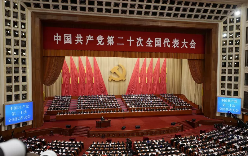 The 20th National Congress of the Chinese Communist Party opens on Oct. 16, 2022, at the Great Hall of the People in Beijing.,Image: 730953435, License: Rights-managed, Restrictions: , Model Release: no