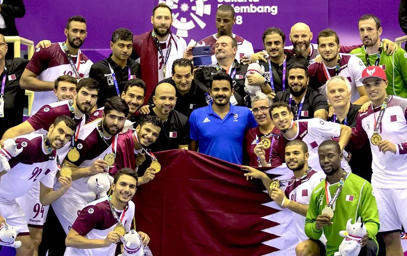 (180831) &#8212; JAKARTA, Aug. 31, 2018 () &#8212; Players of Qatar pose for photos during the awarding ceremony for men&#8217;s handball at the 18th Asian Games in Jakarta, Indonesia, Aug. 31, 2018., Image: 384832844, License: Rights-managed, Restrictions: WORLD RIGHTS excluding China &#8211; Fee Payable Upon Reproduction &#8211; For queries contact Avalon.red &#8211; sales@avalon.red London: +44 [&hellip;]