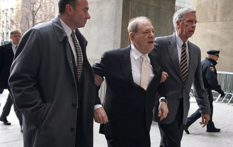 (FILES) In this file photo taken on January 23, 2020 Harvey Weinstein arrives at Manhattan Supreme Court for the second day in his rape and sexual assault trial. - Disgraced former movie mogul Harvey Weinstein was taken to New York's notorious Rikers Island jail on March 5, 2020, ten days after he was convicted of rape and sexual assault.
The 67-year-old "Pulp Fiction" producer had been in a Manhattan hospital since his landmark conviction on February 24 after he complained of chest pains following the verdict. (Photo by TIMOTHY A. CLARY / AFP)