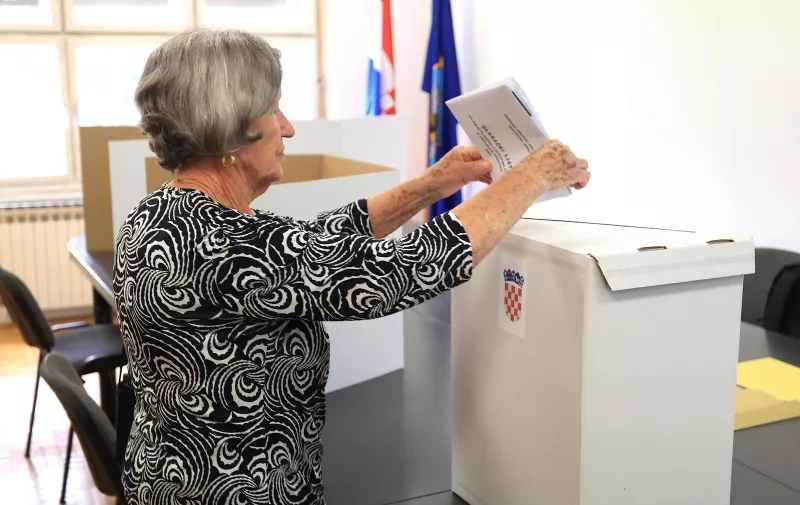 09.06.2024., Zagreb - Gradjani glasuju na izborima za Europski parlament na birackom mjestu 346 trg Francuske republike. Photo: Marko Prpic/PIXSELL