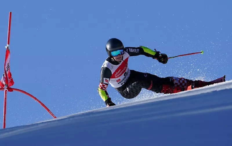Filip Zubcic of Croatia competes during the first run of the men's giant slalom of the FIS Ski World Cup in Hinterstoder, Austria, on March 2, 2020. (Photo by GEORG HOCHMUTH / APA / AFP) / Austria OUT