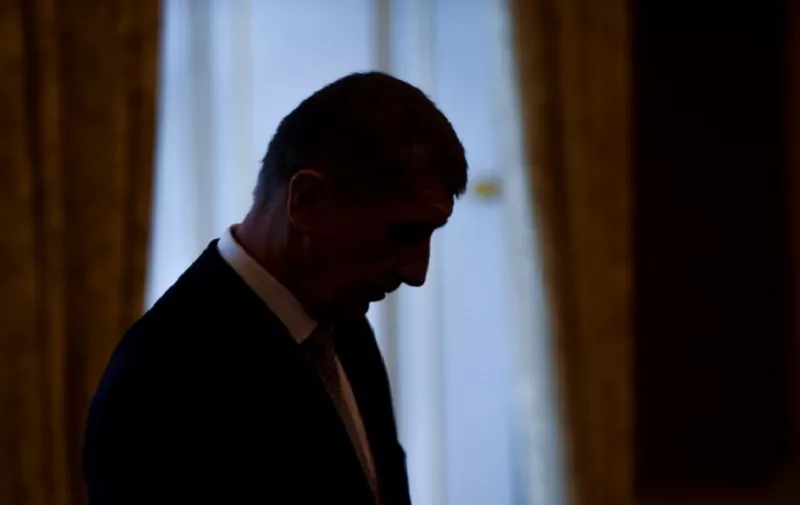 ANO ('YES') party leader Andrej Babis is seen before Czech President Milos Zeman (Unseen) appoints him as the countrys new prime minister on December 06, 2017 at the Prague Castle in Prague, Czech Republic.
Snubbed by potential coalition partners over his murky past, the controversial billionaire leader of the populist ANO, Babis, has formed a minority cabinet that mainly includes members of his ANO movement, which President Milos Zeman is due to appoint on December 13. / AFP PHOTO / Michal CIZEK