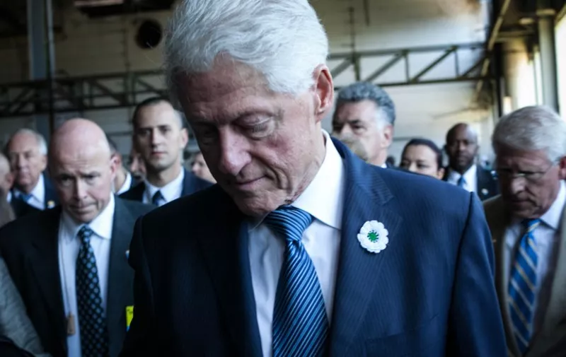BOSNIA AND HERCEGOVINA, Srebrenica : Former president of the United-States Bill Clinton visits the Potocari Memorial prior to the burial ceremony in Srebrenica on July 11, 2015. Bosnian Muslims marked the 20th anniversary of the 1995 Srebrenica massacre by burying 136 newly identified victims. - CITIZENSIDE/CÉSAR DEZFULI