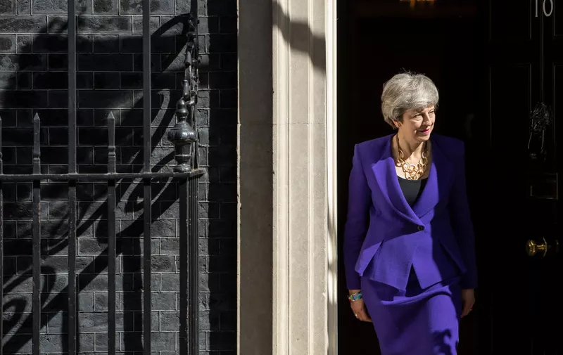 LONDON, ENGLAND - MAY 02: British Prime Minister Theresa May prepares to welcome Icelandic Prime Minister Katrin Jakobsdottir to 10 Downing Street on May 2, 2019 in London, England. (Photo by Dan Kitwood/Getty Images)