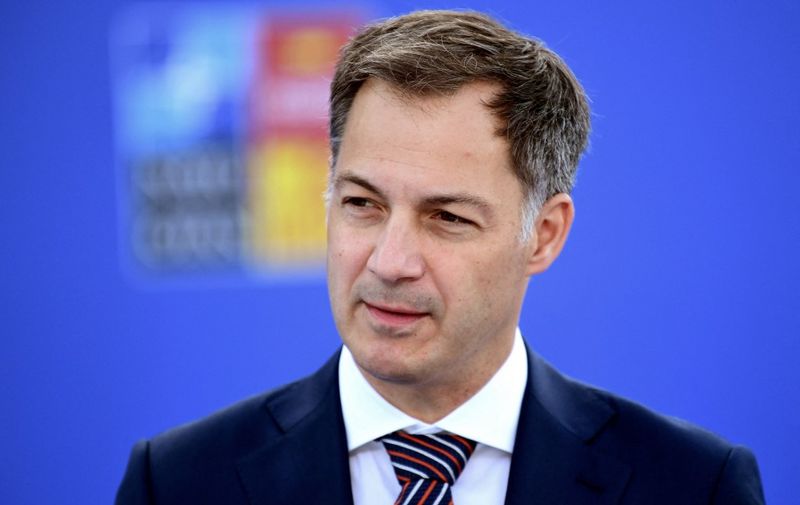 Belgian Prime Minister Alexander De Croo arrives for the NATO summit at the Ifema congress centre in Madrid, on June 29, 2022. (Photo by BERTRAND GUAY / POOL / AFP)