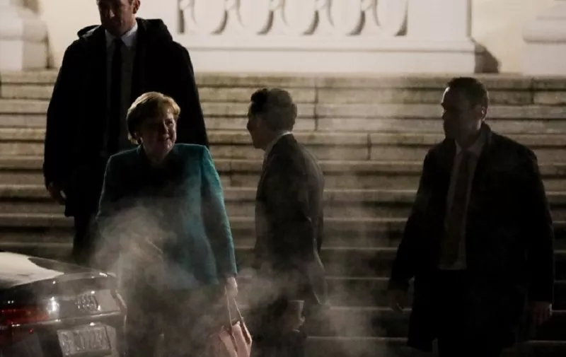 The chairwoman of the Christian Democratic Union and German Chancellor Angela Merkel and Bavaria's Prime Minister Horst Seehofer (Christian Social Union) leave after a meeting with German President Frank-Walter Steinmeier and the party leaders of CDU, CSU and SPD at Bellevue Palace in Berlin, Germany, 30 November 2017. The meeting is the final one of a series Steinmeier held immediately after the failure of the exploratory talks for a 'Jamaica' coalition between the Union (CDU and CSU), the Free Democratic Party and the Green Party, in order to prevent new general elections. Photo: Kay Nietfeld/dpa