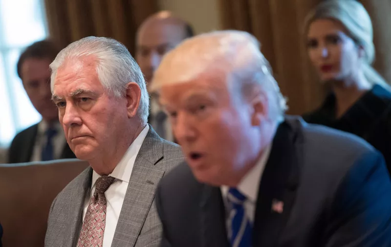 United States Secretary of State Rex Tillerson listens as US President Donald J. Trump speaks to the media during a cabinet meeting at the White House on November 20, 2017 in Washington, D.C. President Trump officially designated North Korea as a state sponsor of terrorism., Image: 355866452, License: Rights-managed, Restrictions: , Model Release: no, Credit line: Profimedia, ADMedia