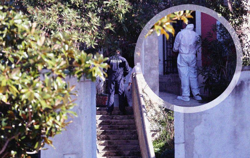 14.02.2020., Mali Losinj - Policijski ocevid u kuci u kojoj se dogodilo ubojstvo zenske osobe
Photo:Goran Kovacic/PIXSELL