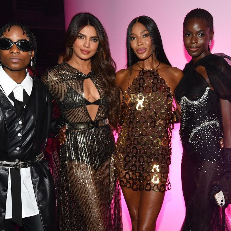 NEW YORK, NEW YORK - SEPTEMBER 06: (L-R) Wavy the Creator, Priyanka Chopra, Naomi Campbell and Eniola Olanrewaju attend as Victoria's Secret Celebrates The Tour '23 at The Manhattan Center on September 06, 2023 in New York City.   Noam Galai/Getty Images for Victoria's Secret/AFP (Photo by Noam Galai / GETTY IMAGES NORTH AMERICA / Getty Images via AFP)