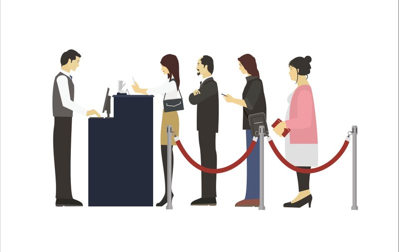 simple illustration about group of people in queue