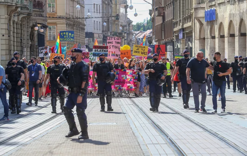 03.07.2021., Zagreb - 20. Povorka ponosa LGBTIQ osoba i obitelji Zagreb Pride 2021 pod sloganom "Prajd zauvijek". Photo: Matija Habljak/PIXSELL