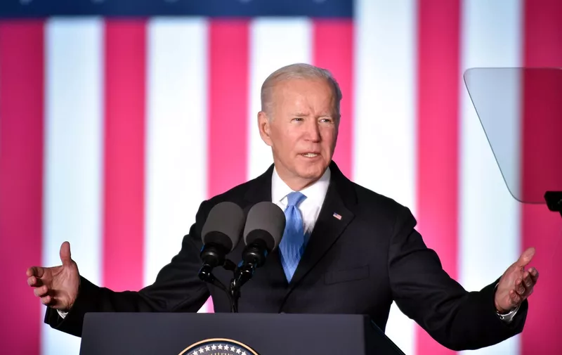March 26, 2022, Warsaw, Poland: United States President JOE BIDEN makes a speech at the Royal Castle during his visit to Poland.  Biden also visited U.S. troops deployed along NATO’s eastern fringe as a bulwark against Russian incursion.,Image: 673386947, License: Rights-managed, Restrictions: * Austria, Germany, France, Japan and Poland Rights OUT *, Model Release: no, Pictured: Biden Joe, Credit line: Profimedia