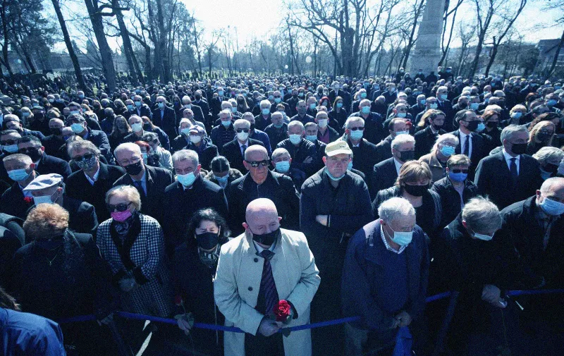 03.03.2021., Zagreb - Posljednji ispracaj gradonacelnika Milana Bandica na groblju Mirogoj. Photo: Goran Stanzl/PIXSELL