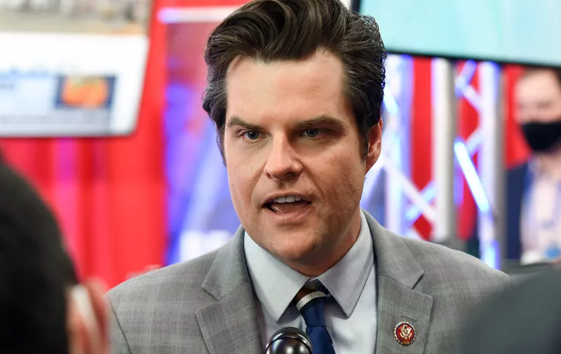 Rep. Matt Gaetz (R-FL) speaks to the media at the 2021 Conservative Political Action Conference at the Hyatt Regency. 
Former U.S. President Donald Trump is scheduled to speak on the final day of the conference.
CPAC Day 3 in Orlando, US - 27 Feb 2021,Image: 594053306, License: Rights-managed, Restrictions: , Model Release: no, Credit line: Profimedia