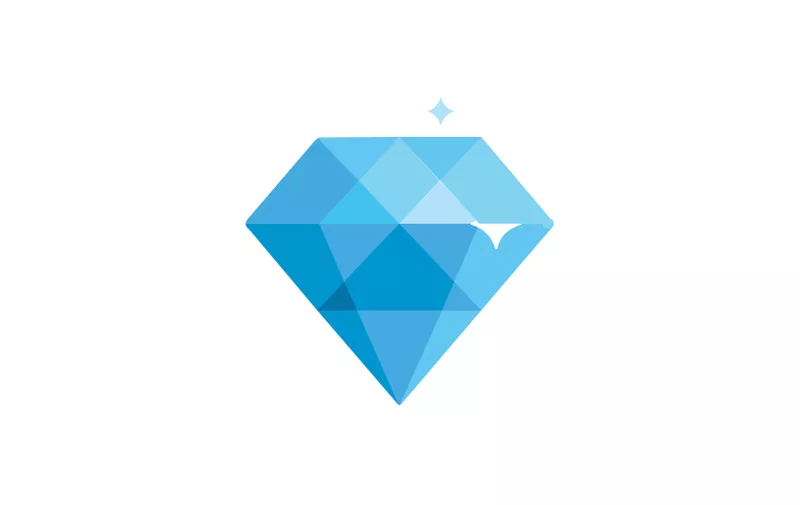Diamond Flat Vector Icon. Isolated Brilliant Diamond Emoji, Emoticon, Illustration - Vector