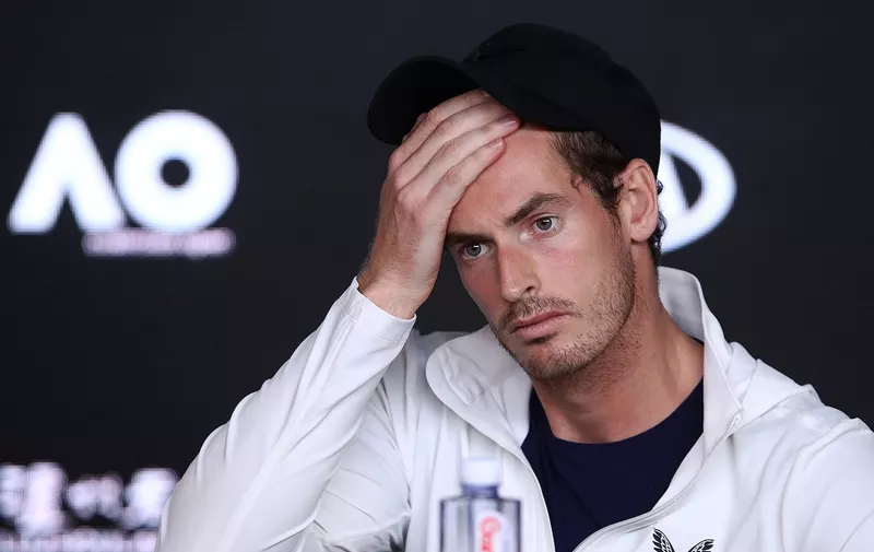 MELBOURNE, AUSTRALIA - JANUARY 14:    Andy Murray of Great Britain answers questions in a press conference following his first round defeat during day one of the 2019 Australian Open at Melbourne Park on January 14, 2019 in Melbourne, Australia. (Photo by Julian Finney/Getty Images)