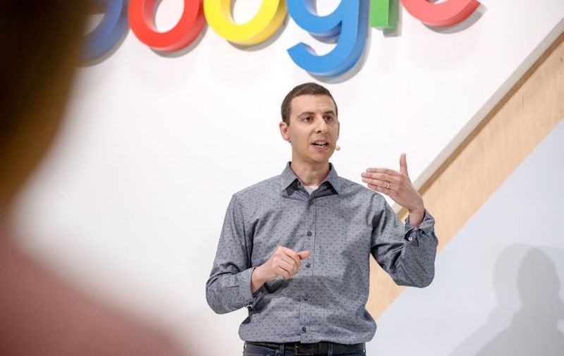 Nick Fox, VP of Product for Search and Assistant, speaks at Google Search's 20th Anniversary Event on September 23, 2018 in San Francisco, California. / AFP PHOTO / Amy Osborne