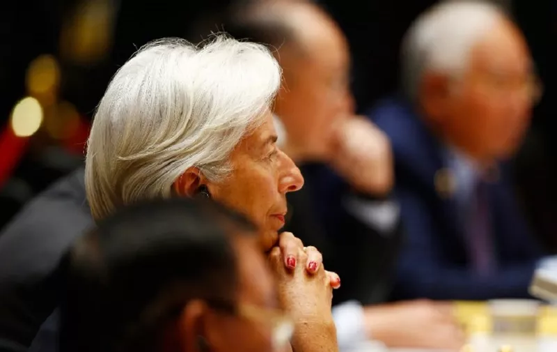 International Monetary Fund (IMF) Managing Director Christine Lagarde attends a summit at the Belt and Road Forum in Beijing on May 15, 2017.
Chinese President Xi Jinping urged world leaders to reject protectionism on May 15 at a summit positioning Beijing as a champion of globalisation, as some countries raised concerns over his trade ambitions. / AFP PHOTO / POOL / THOMAS PETER