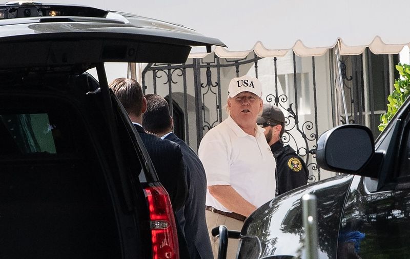 US President Donald Trump arrives at the White House in Washington, DC, on June 16, 2019 after golfing at his Trump National Golf Club in Virginia. (Photo by NICHOLAS KAMM / AFP)