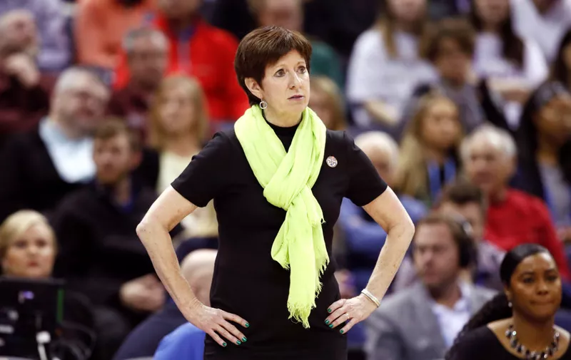 COLUMBUS, OH - APRIL 01:  Head coach Muffet McGraw of the Notre Dame Fighting Irish reacts to her team against the Mississippi State Lady Bulldogs during the second quarter in the championship game of the 2018 NCAA Women's Final Four at Nationwide Arena on April 1, 2018 in Columbus, Ohio.  (Photo by Andy Lyons/Getty Images)