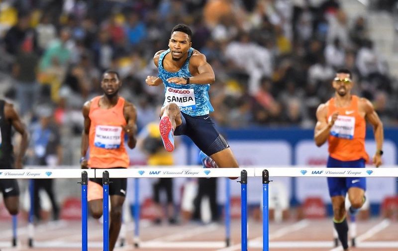 (180505) &#8212; DOHA, May 5, 2018 () &#8212; Abderrahman Samba (C) of Qatar competes during the Men&#8217;s 400M Hurdles of 2018 Doha IAAF Diamond League in Doha, capital of Qatar, May 4, 2018., Image: 370645151, License: Rights-managed, Restrictions: WORLD RIGHTS excluding China &#8211; Fee Payable Upon Reproduction &#8211; For queries contact Avalon.red &#8211; sales@avalon.red London: [&hellip;]