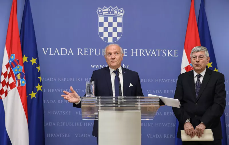 25.04.2023,Zagreb - Sastanak parlamentarne vecine u Banskim dvorima.Izjave Zeljka Reinera i Drazena Bosnjakovica. Photo: Jurica Galoic/PIXSELL